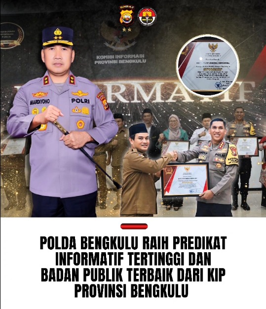 Polda Bengkulu Raih Predikat Informatif Tertinggi dari KIP Provinsi Bengkulu