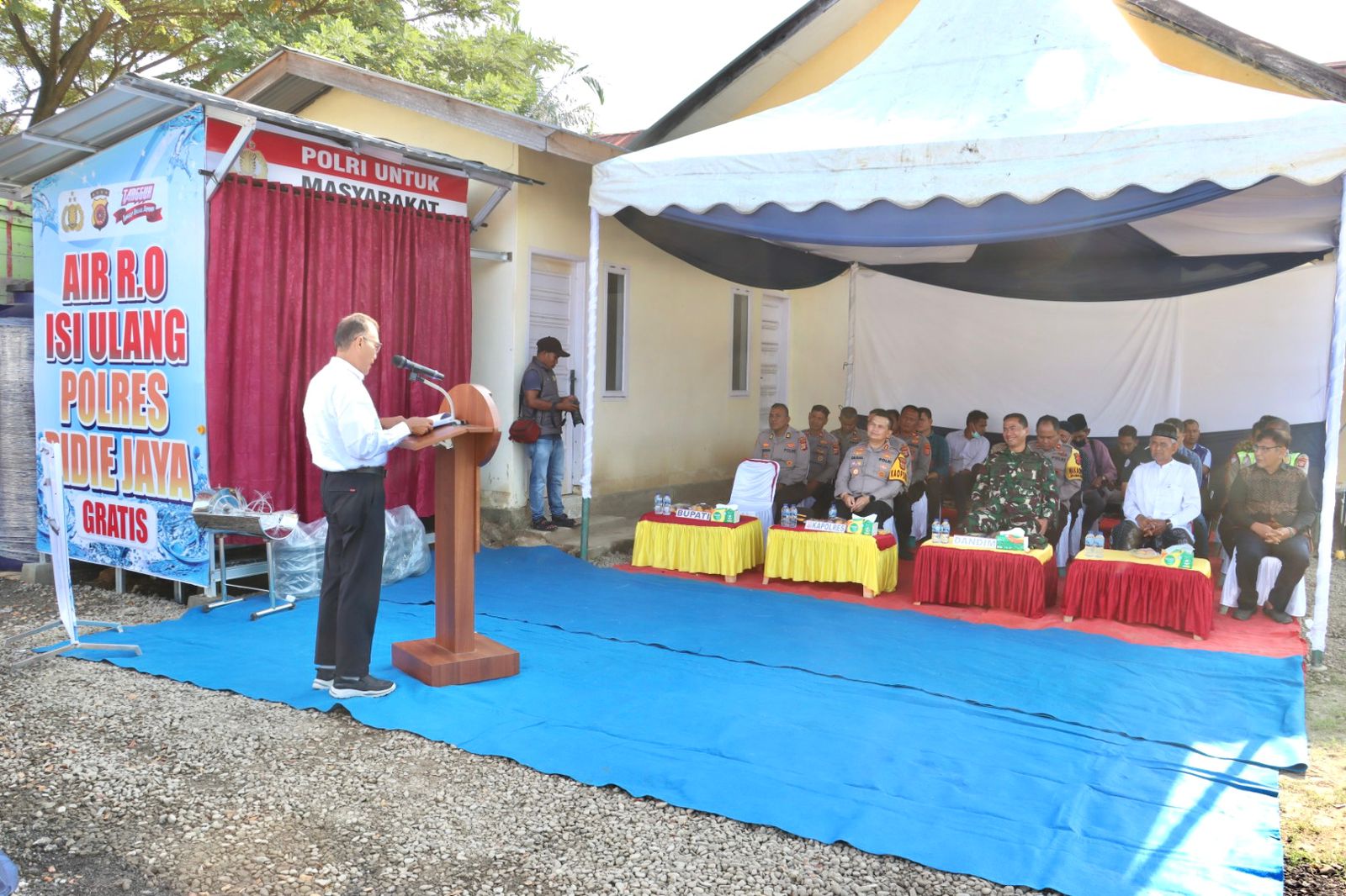 Peduli Pascabencana, Polres Pidie Jaya Hadirkan Depot Air Minum RO Gratis di Pos Satlantas
