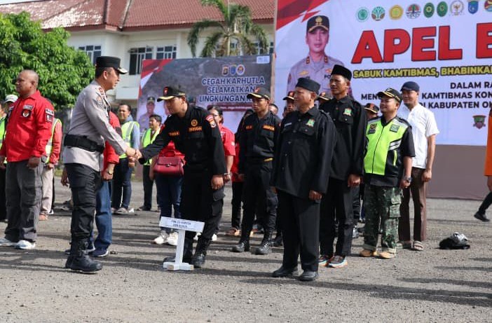 Kapolda Sumsel Pimpin Apel Sabuk Kamtibmas di OKI, Rangkul Berbagai Elemen Masyarakat Jaga Kamtibmas