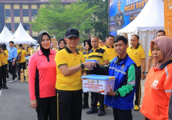 Polda Lampung Gelar Bazar, Pasar Rakyat, Olahraga Bersama, dan Bakti Sosial Sambut Hari Bhayangkara ke-80