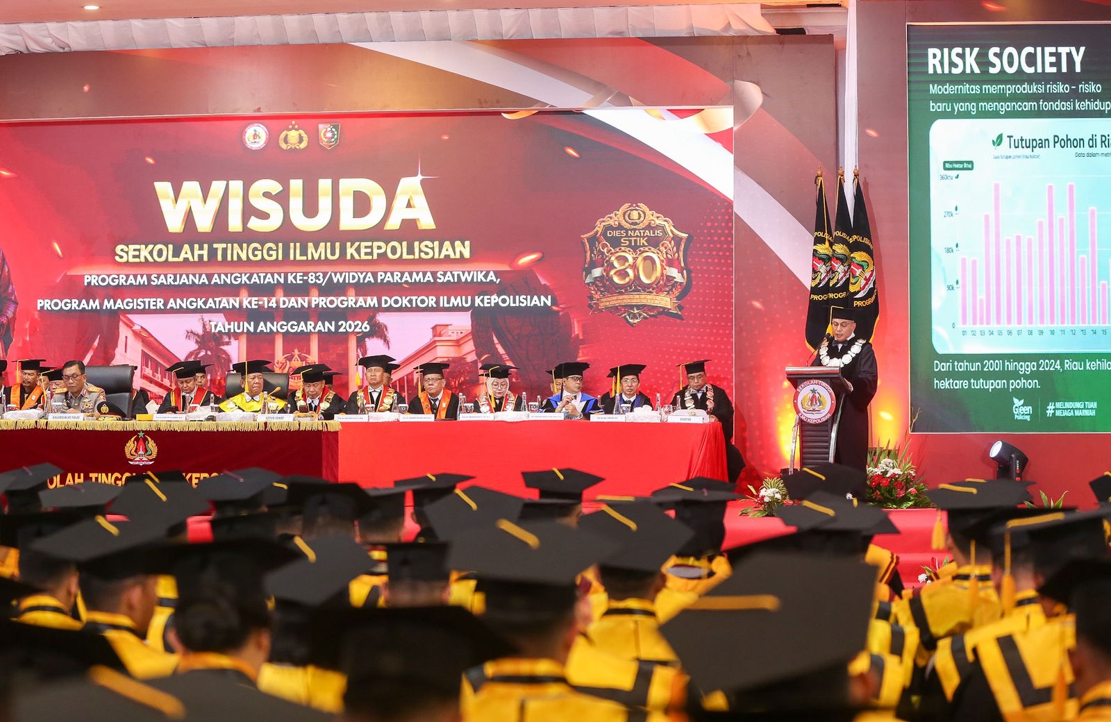 Kapolda Riau Gaungkan Polisi sebagai Penjaga Peradaban di Wisuda dan Dies Natalis ke-80 STIK Polri